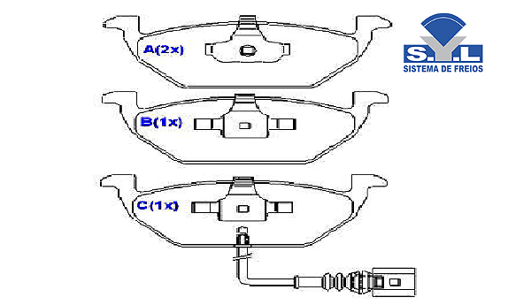 Jogo Pastilha Freio Dianteiro - SYL - Spacefox 1.6 8v após 2007... - C/Alarme