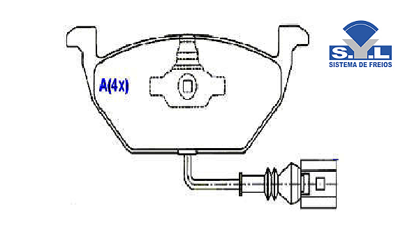 Jogo Pastilha Freio Dianteiro - SYL - Golf 1.6/2.0 8v 2002 a 2011 - C/Alarme