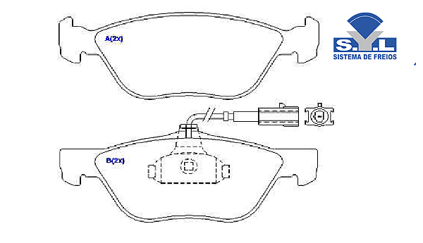 Jogo Pastilha Freio Dianteiro - SYL - Linea 1.9 16v 2003 a 2009 - C/Alarme