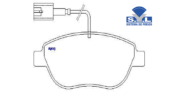 Jogo Pastilha Freio Dianteiro - SYL - Fiat 500 / Cinquecento 1.4 16v após 2007... - C/Alarme