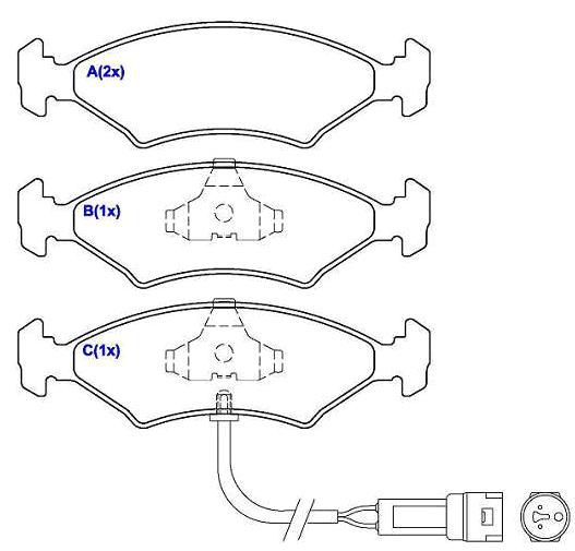 Jogo Pastilha Freio Dianteiro C/Alarme VERONA de 1989 a 1992