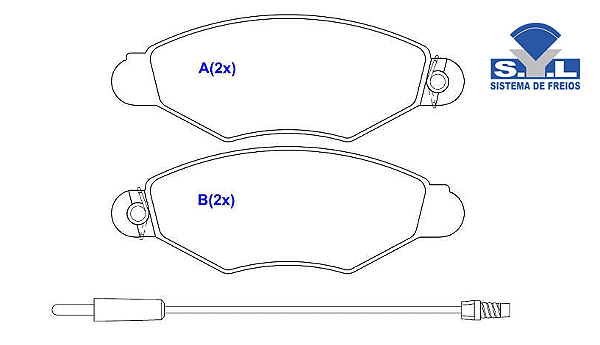 Jogo Pastilha Freio Dianteiro - SYL - Kangoo 1.0/1.6 16v 2002 a 2018 - C/Sensor