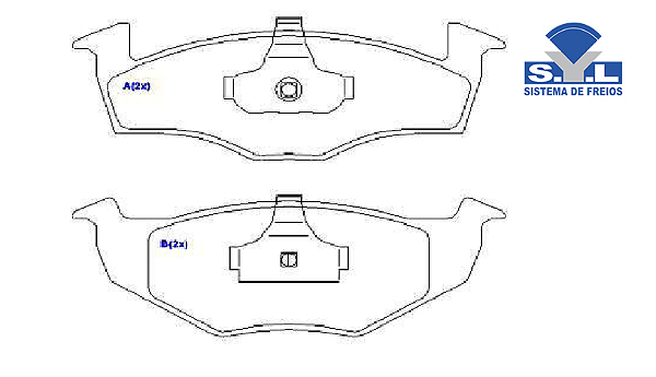 Jogo Pastilha Freio Dianteiro - SYL - Toledo 1.6 8v 1995 a 2004 - Disco Sólido