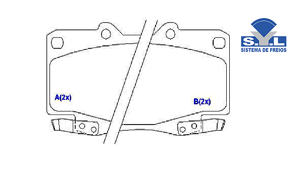 Jogo Pastilha Freio Dianteiro - SYL - Hilux 2.7 16v - 4x2 2008 a 2015