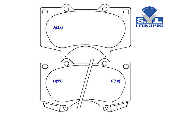 Jogo Pastilha Freio Dianteiro - SYL - Hilux SW4 2.7 16v após 2012...