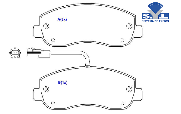Jogo Pastilha Freio Dianteiro - SYL - Master 2.3 16v após 2013...