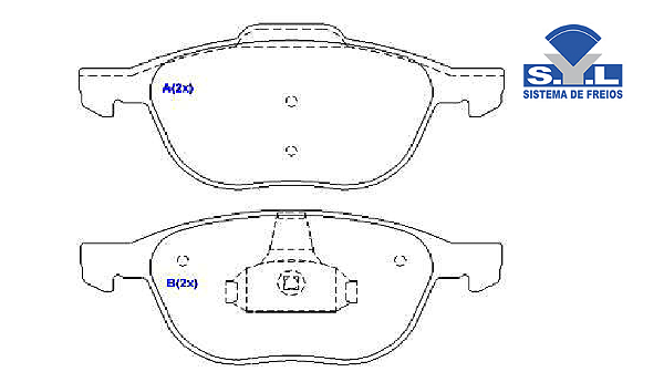 Jogo Pastilha Freio Dianteiro - SYL - Focus 1.6/2.0 16v 2008 a 2009