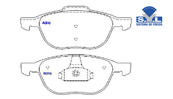 Jogo Pastilha Freio Dianteiro - SYL - Ecosport 2.0 16v - Automático 2005 a 2009