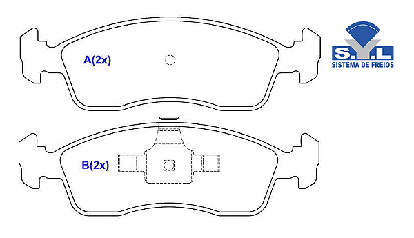 Jogo Pastilha Freio Dianteiro - SYL - Uno Way 1.0 8v - 1.4 8v - EVO 2010 a 2016
