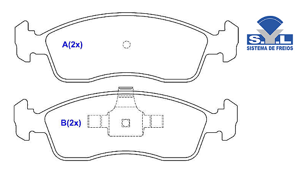 Jogo Pastilha Freio Dianteiro - SYL - Grand Siena Tetrafuel 1.4 8v após 2012...