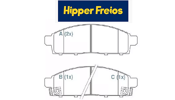 Jogo Pastilha Freio Dianteiro - Hiperfreios - L200 Triton 3.2 16v 2007 a 2018