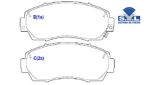 Jogo Pastilha Freio Dianteiro - SYL - Honda CRV 2.0 16v 2007 a 2012