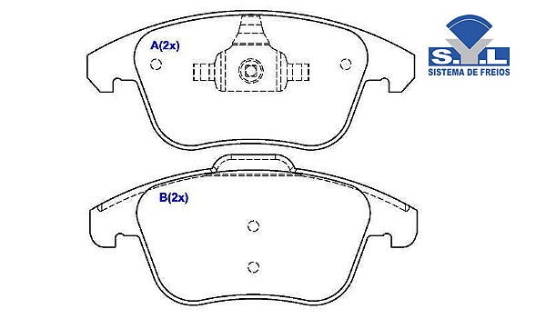 Jogo Pastilha Freio Dianteiro - SYL - Range Rover Evoque 2.0 16v 2011 a 2017