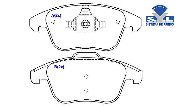 Jogo Pastilha Freio Dianteiro - SYL - Citroen C5 1.6 16v 2011 a 2012