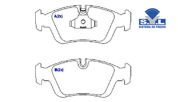 Jogo Pastilha Freio Dianteiro - SYL - BMW 325i 2.5 24v V6 (E46) 2001 a 2005