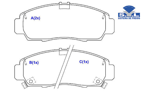 Jogo Pastilha Freio Dianteiro - SYL - New Civic 1.8 16v após 2007...