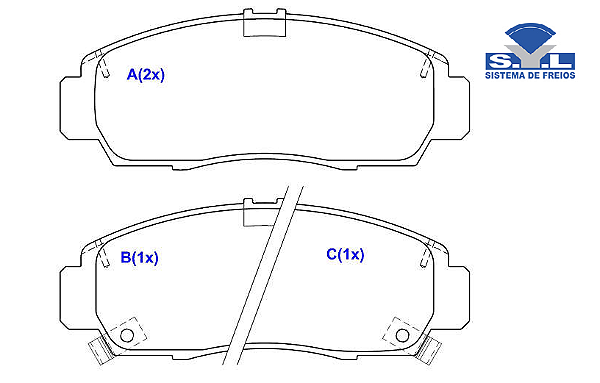 Jogo Pastilha Freio Dianteiro - SYL - Civic 1.8 16v 2006 a 2012