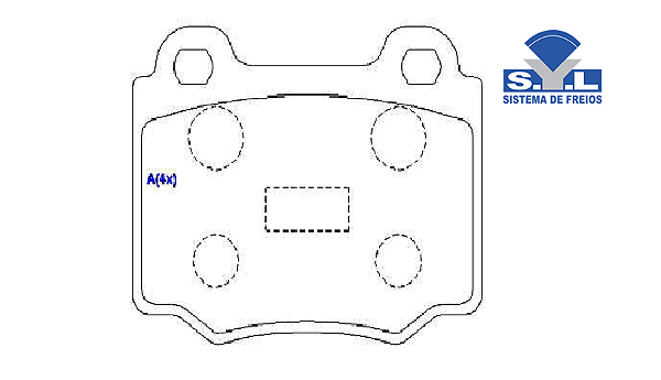 Jogo Pastilha Freio Dianteiro - SYL - Gol 1.0/1.6 8v 1993 a 1995