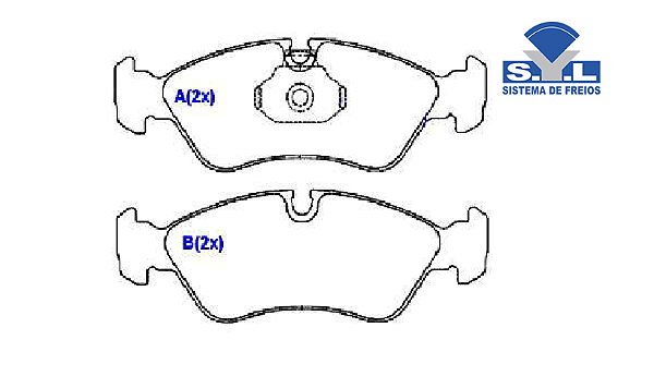 Jogo Pastilha Freio Dianteiro - SYL - Suprema 2.2 8v 1995 a 1998