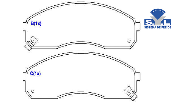 Jogo Pastilha Freio Dianteiro - SYL - Carnival 2.5 24v V6 2000 a 2006