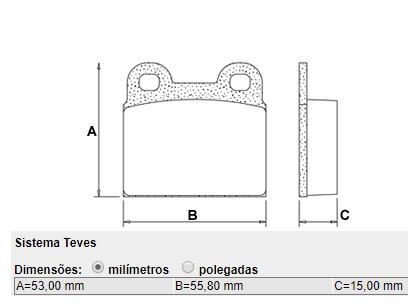 Jogo Pastilha Freio Dianteiro - Tecpads - Karmann Guia 1.600 8v 1970 a 1976