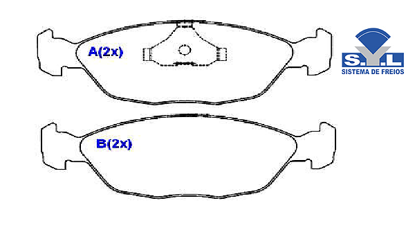 Jogo Pastilha Freio Dianteiro - SYL - Saveiro 2.0 8v 1997 a 2009 - Ventilado