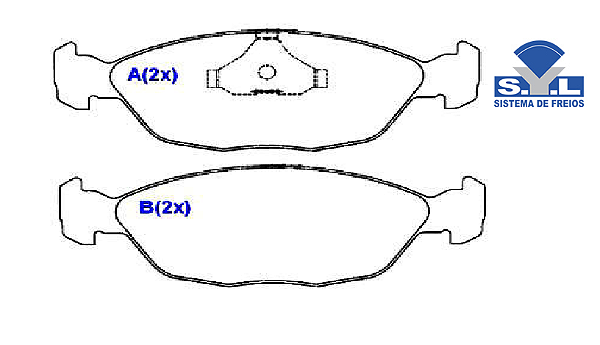 Jogo Pastilha Freio Dianteiro - SYL - Quantum 1.8/2.0 8v 1994 a 2003 - Ventilado