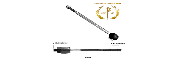 Barra Axial Direção - Courier 1.4 16v 1996 a 1996 - ( 14 x 1,5 mm - 1/2" x 2,0 mm -308 mm )