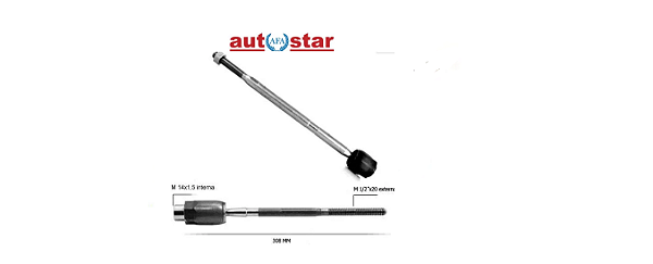 Barra Axial Direção - Clio 1.0/1.6 8v/16v 1996 a 1999 (12 x 1 mm - 14 x 1,5 mm - 245 mm )
