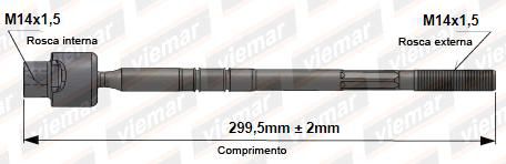 Barra Axial Direção - Meriva 1.4/1.8 8v/16v 2002 a 2004-(14x1.5 / 14x1.5 - 299,5mm)