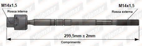 Barra Axial Direção - Montana 1.8 8v 2003 a 2005 -(14x1.5 / 14x1.5 - 299,5mm)