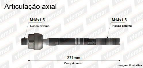 Barra Axial Direção - Omega 2007 a 2012 - (C-18X1,5/H-14X1,5/T271MM )
