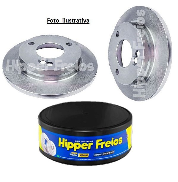 Par Disco Freio Dianteiro - Hiperfreios - Kwid 1.0 12v 2017 a 2019 - Disco Sólido