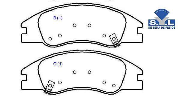 Jogo Pastilha Freio Dianteiro - SYL - Spectra 2.0 16v 2004 a 2012