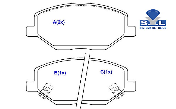 Jogo Pastilha Freio Dianteiro - SYL - Cobalt 1.4/1.8 8v - LT / LTZ / Elite 2017 a 2020