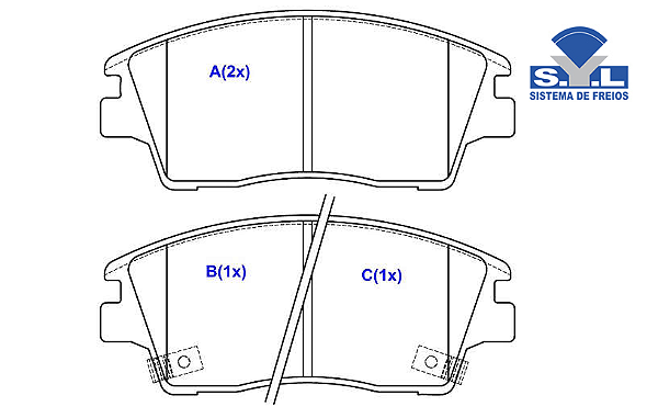 Jogo Pastilha Freio Dianteiro - SYL - Sportage 2.0 16v - EX / LX 2016 a 2021