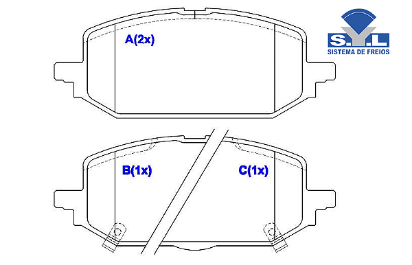 Jogo Pastilha Freio Dianteiro - SYL - Onix 1.0 12v após 2019...
