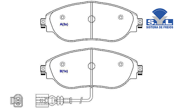 Jogo Pastilha Freio Dianteiro - SYL - Passat 2.0 16v - TDi / TSi após 2011...