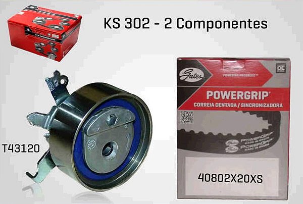 Kit Correia Dentada - Gates - Omega 2.0 8v 1992 a 1998 - 146 Dentes / 20mm