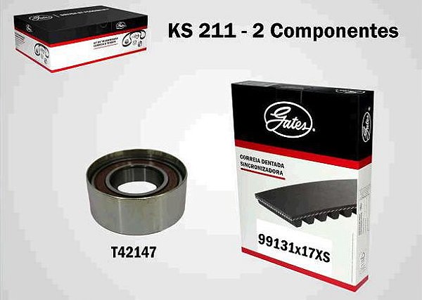 Kit Correia Dentada - Gates - Uno 1.0 8v 1996 a 2001 - 131 Dentes / 17mm