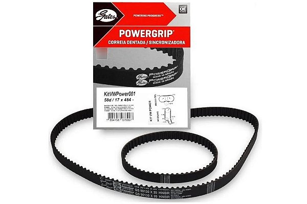 Kit Correia Dentada + Sincronizada Gates - Airtrek Space Runner 2.4 16v após 2003... - 130 Dentes / 20mm - 58 Dentes / 17mm