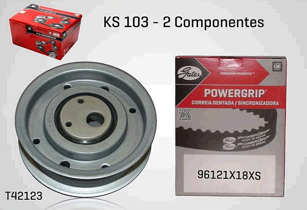 Kit Correia Dentada - Gates - Voyage 1.5/1.6/1.8 8V - AP 1981 a 1996 - 121 Dentes / 18mm