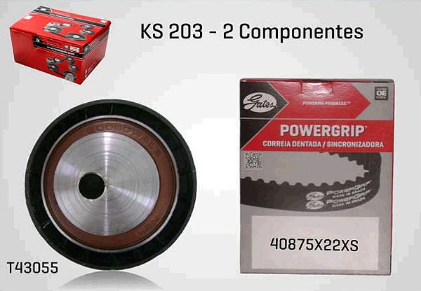 Kit Correia Dentada - Gates - Palio 1.0 16v - Fire 2000 a 2003 - 119 Dentes / 22mm