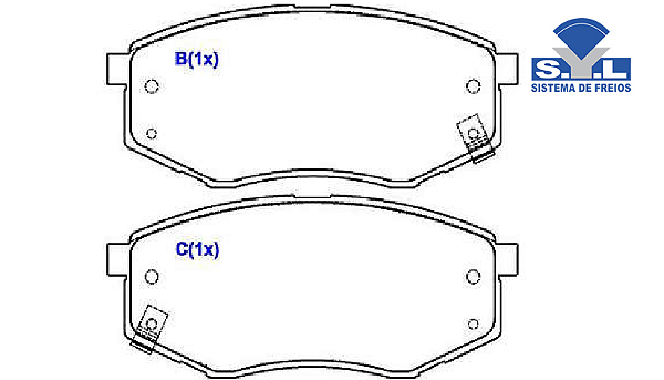 Jogo Pastilha Freio Dianteiro - SYL - Hyundai Matrix 1.6/1.8 16v 2001 a 2005