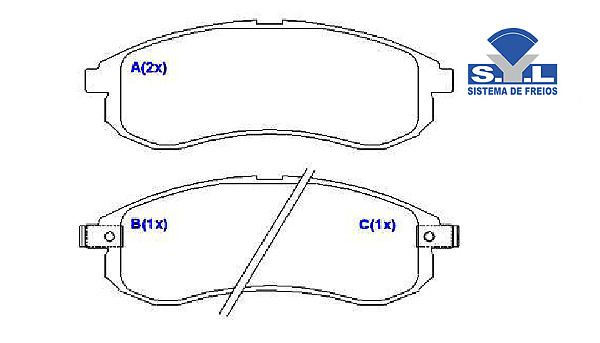 Jogo Pastilha Freio Dianteiro - SYL - L200 2.5 8v HPE 2002 a 2007
