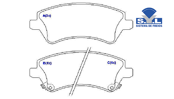 Jogo Pastilha Freio Dianteiro - SYL - Corolla Fielder 1.8 16v 2002 a 2008