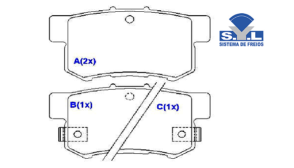 Jogo Pastilha Freio Traseiro - SYL - Suzuki SX4 2.0 16v 2006 a 2014 - C/Alarme