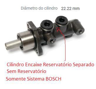 Cilindro Mestre de Freio - Palio Weekend Attractive 1.4 8v - Fire 2016 a 2022 - S/ABS - Sistema Bosch