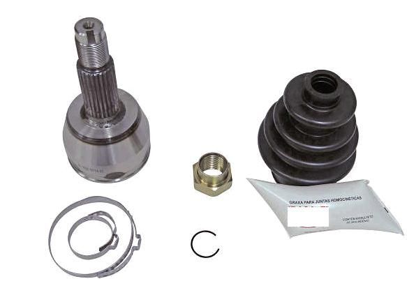 Homocinética Roda - Fiesta 1.0 8v - Zetec 1999 a 2006 - 20x25 - S/ABS