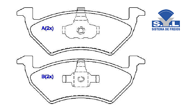 Jogo Pastilha Freio Dianteiro - SYL - Saveiro 1.6 8v após 2012...